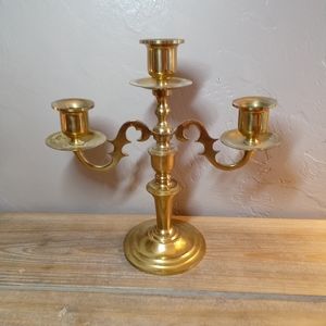 3 tier brass candle stick holder